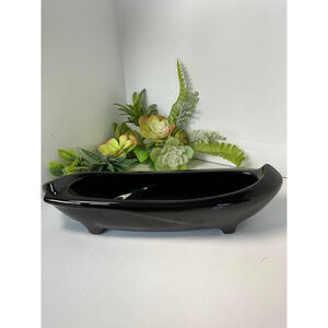 Frankoma #45 Plainsman Black Oblong Planter 13”